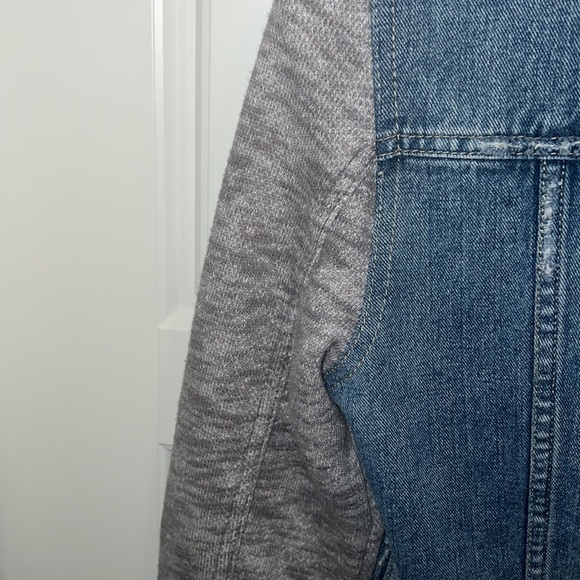 Free People Denim Knit Sleeve Jacket Size Small - Picture 6 of 6
